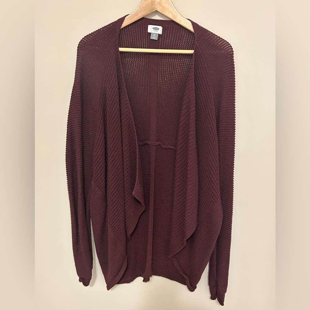 Old Navy Maroon Draped Cardigan